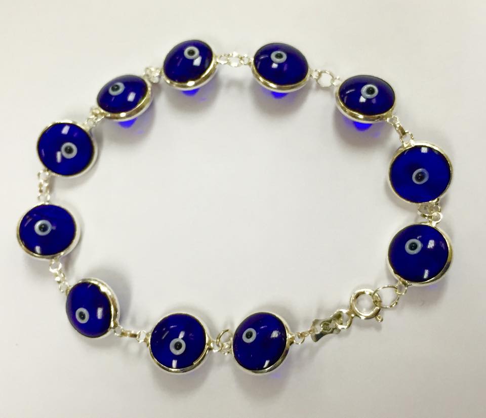 11008606_10153413381702605_3284606129727228601_n.jpg Pulsera plata ojos turcos azules - Imagen 1