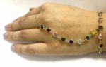 Pulsera anillo plata piedras.
