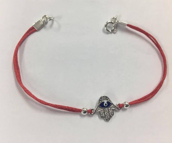 Pulsera hilo rojo  Mano y ojo turco .
