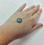 Pulsera anillo plata ojoturco de colores