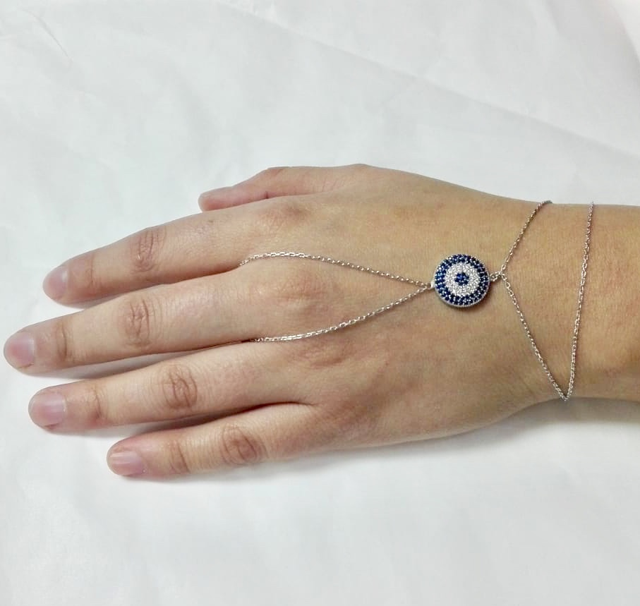 2b0ec27b-7f37-4e21-9077-051ec52b6c53.jpg Pulsera anillo plata ojo turco de circones - Imagen 1