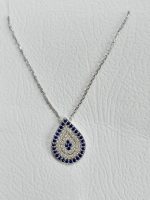 Collar plata ojo turco gota