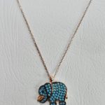 Collar plata baño oro rosa, elefante .