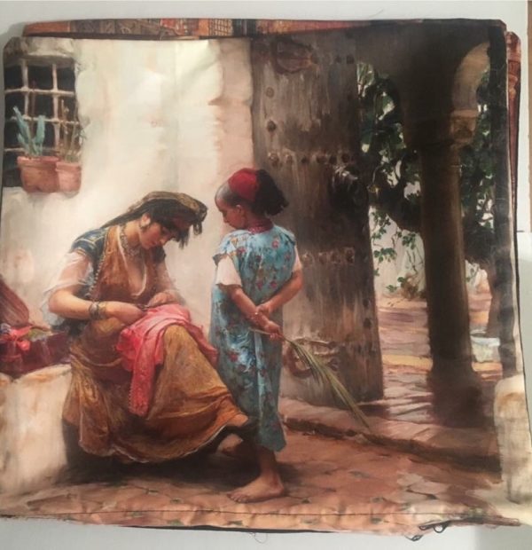 Funda cojín"costura otomana"