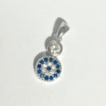 Colgante plata ojo turco cristal austríaco azul.