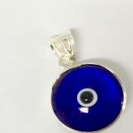 Colgante plata ojo vidrio grande