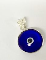 Colgante plata ojo vidrio grande
