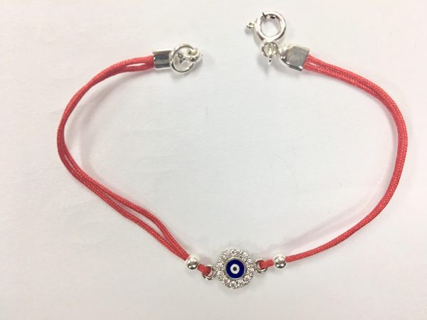 Pulsera hilo rojo ojo turco esmalte cristal.