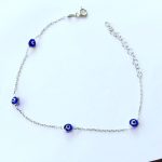 Pulsera plata ojos turcos pequeños