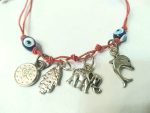2 Pulseras 7 nudos +más 2 hilos negros + Mano Fatima estrella David y ojo turco vidrio. - Imagen 4