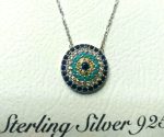 Collar plata ojo turco colores cristal austríaco . - Imagen 3