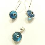 Aros clásicos ojo turco calipso + colgante.