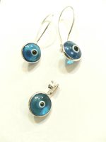 Aros clásicos ojo turco calipso + colgante.