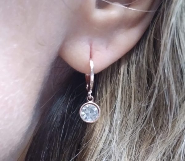 Aros fantasía color  oro rosa