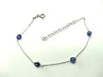 Pulsera delgada ojos turcos azul.