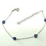Pulsera delgada ojos turcos azul.