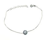 Pulsera plata, delgada ojo turco de cristal austríaco. - Imagen 2