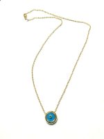 Collar ojo turco latón baño oro. - Imagen 2