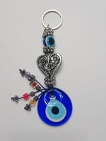llavero o accesorio espejo auto vidrio ojo turco corazón - Imagen 2