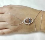 Pulsera anillo plata mano ojo