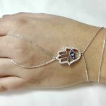 Pulsera anillo plata mano ojo