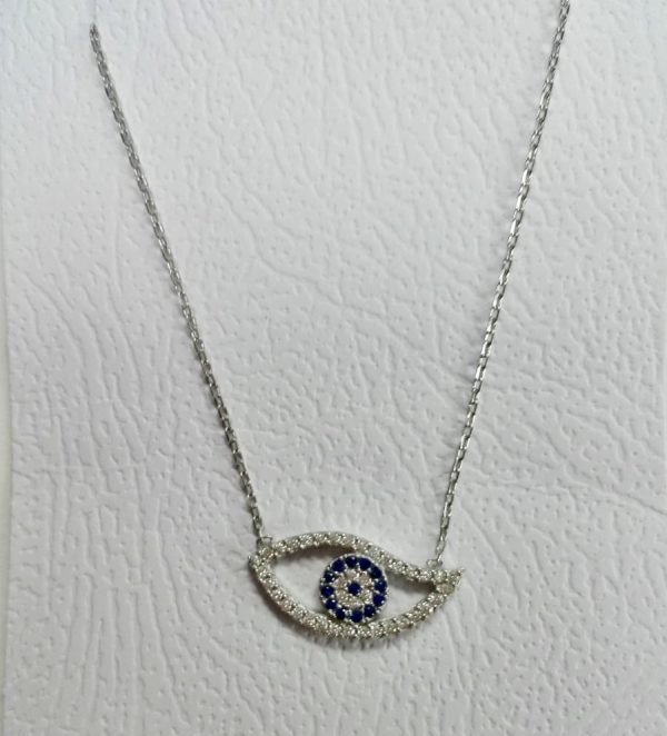 Collar plata ojo turco almendra