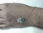 Pulsera anillo plata mano blanca cristal austríaco
