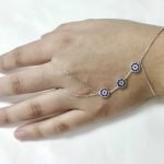 Pulsera anillo plata 3 ojos turcos
