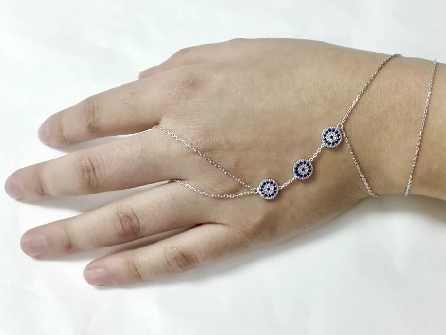 d0a80448-7269-4a98-8fe8-44e1407e6057-1.jpg Pulsera anillo plata 3 ojos turcos - Imagen 1