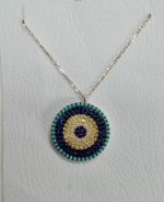 Collar plata ojo turco grande cristal austríaco